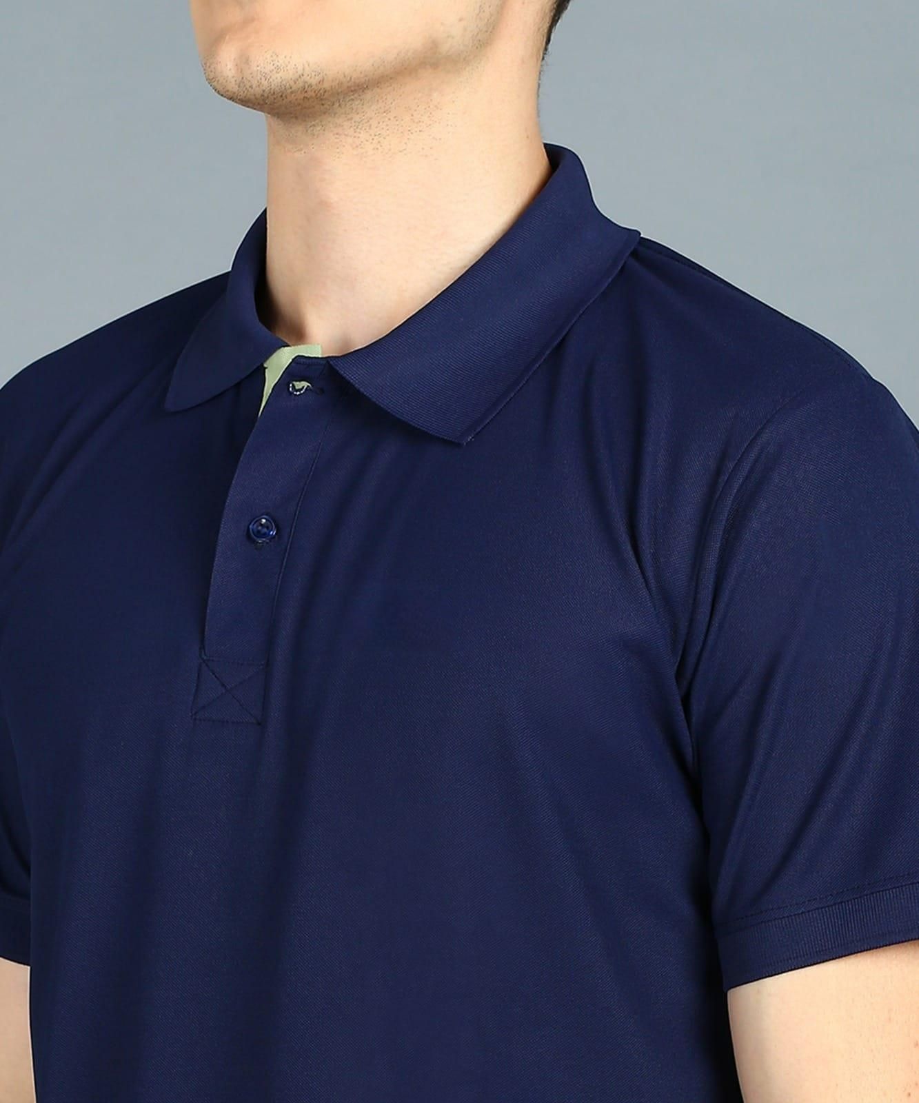 Poly Matte Solid Half Sleeves Mens Polo T-Shirt
